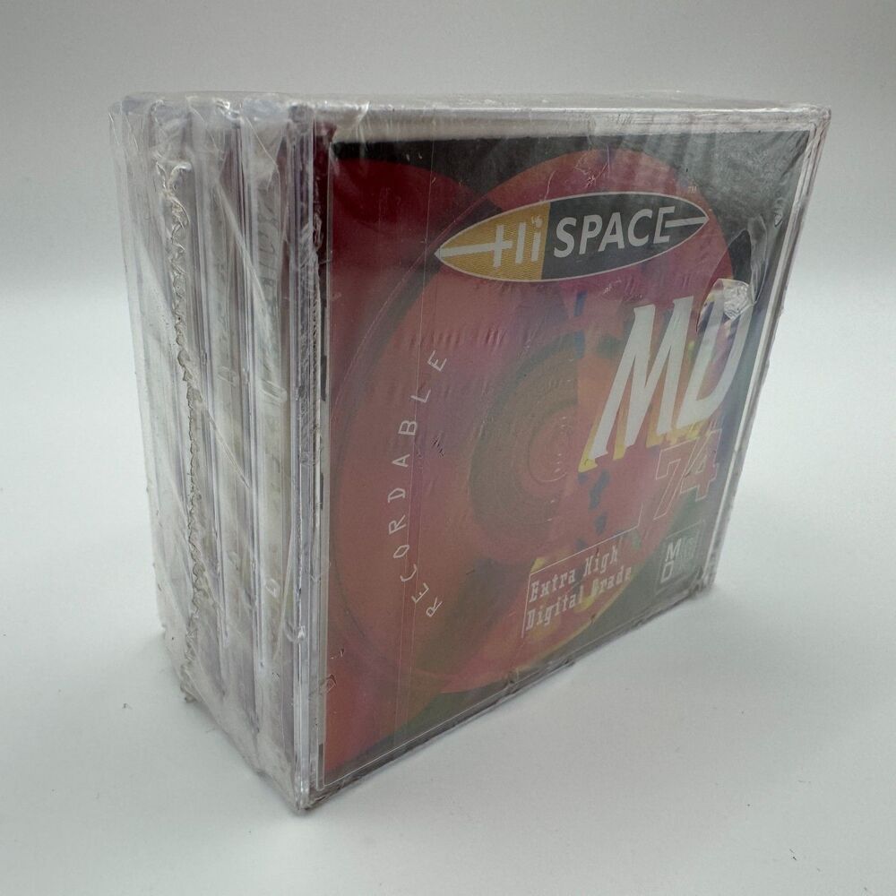 Hi-Space MD 74 Blank MiniDisc Lot of 5 Sealed Vintage Translucent Red France